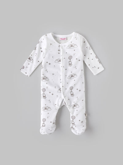 Popees Comfy & Stylish Full-Sleeve Front Open Sleepsuit (0–6 Months) for Newborn Babies