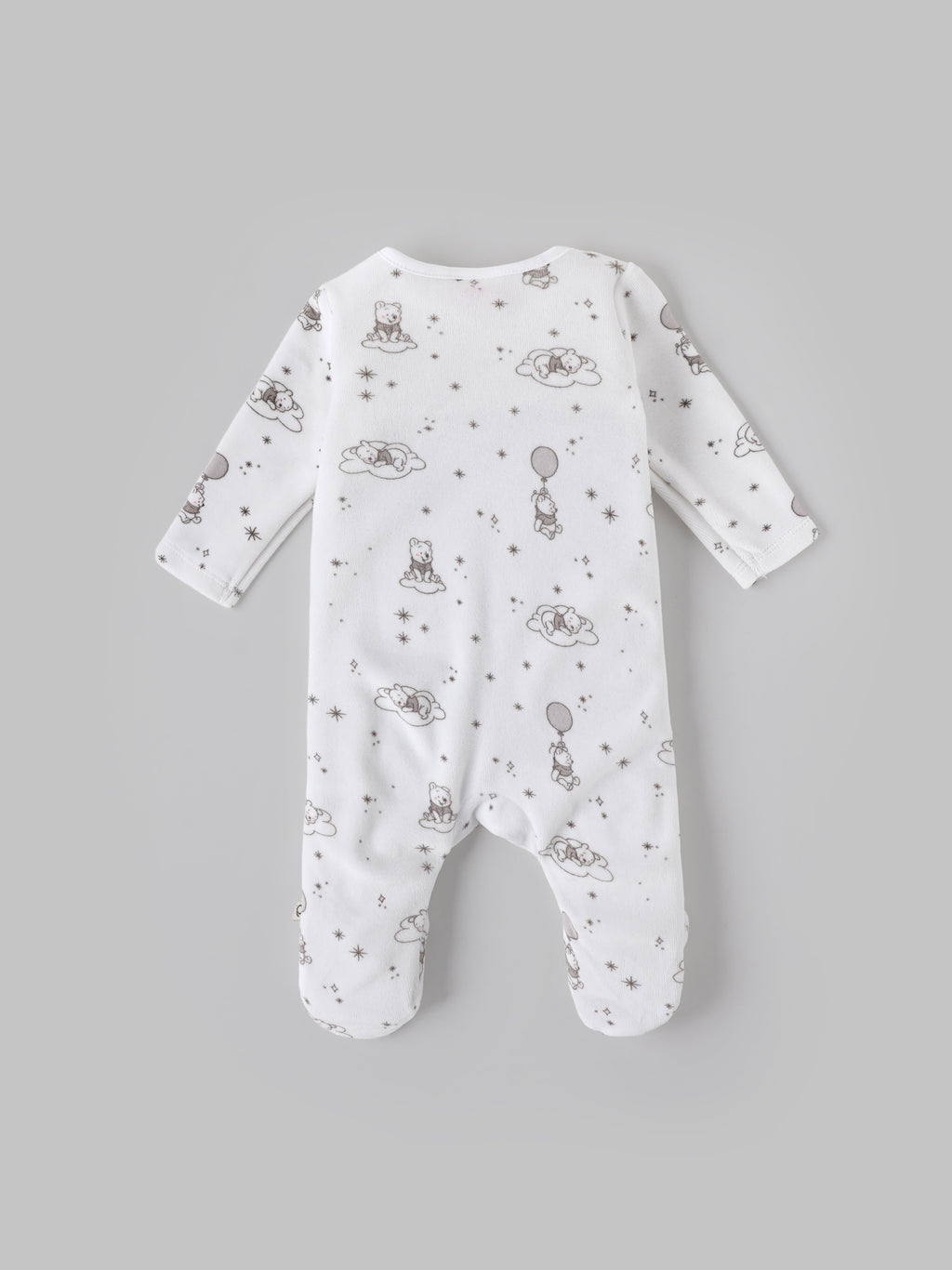 Popees Baby Unisex Printed Cotton Sleepsuit with Footed Design| White| Tiny Baby to 6 Months