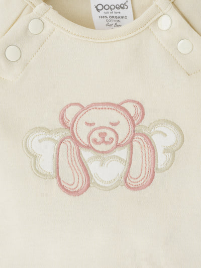 Popees Unisex Cotton Baby Coordinated Set with Adorable Teddy Bear Embroidery (0-9 Months)for Babies