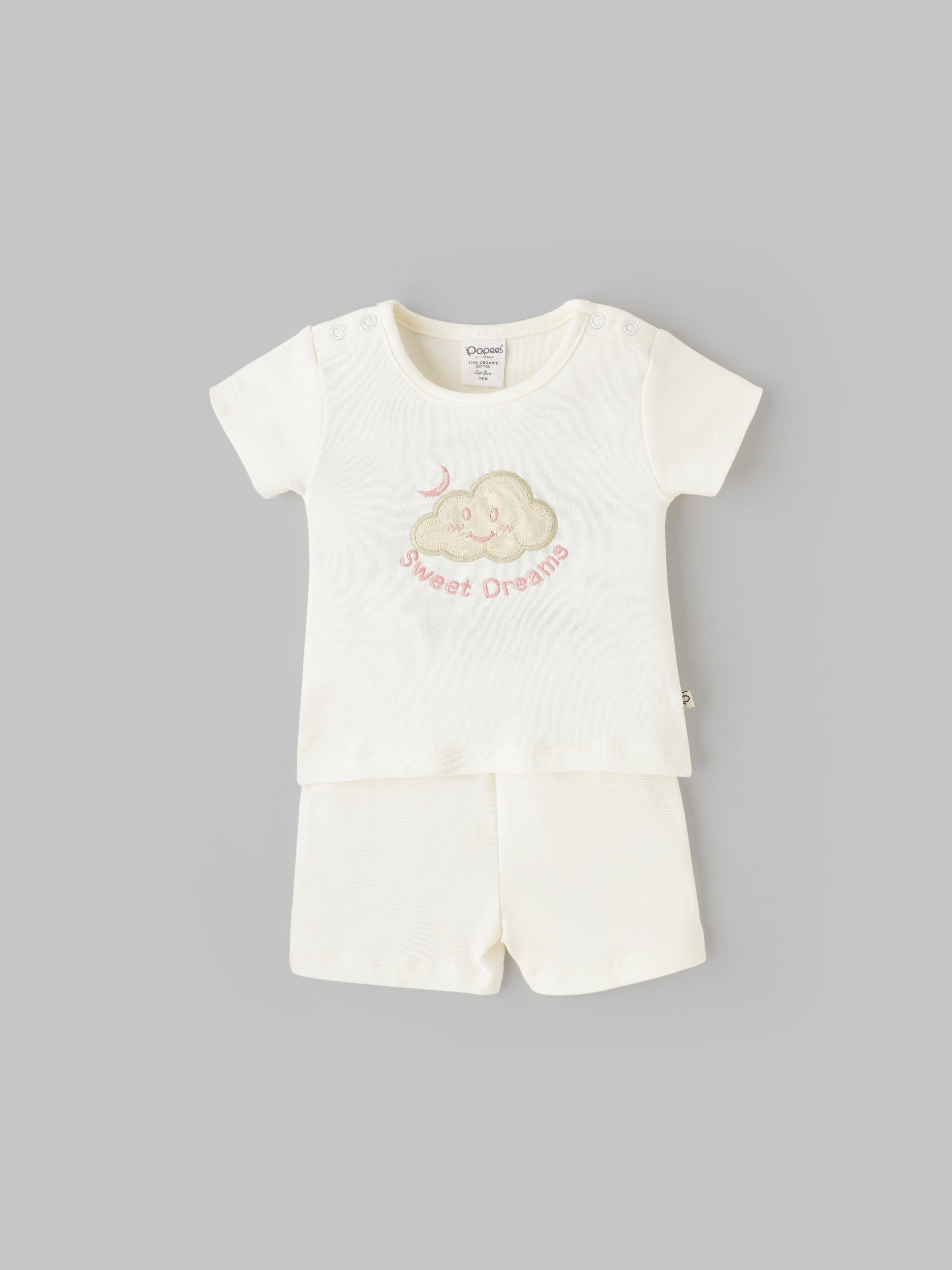 Popees Baby Co-Ord Set Half Sleeve Soft & Cozy Everyday Wear Top & Shorts(0–9 Months)for Babies