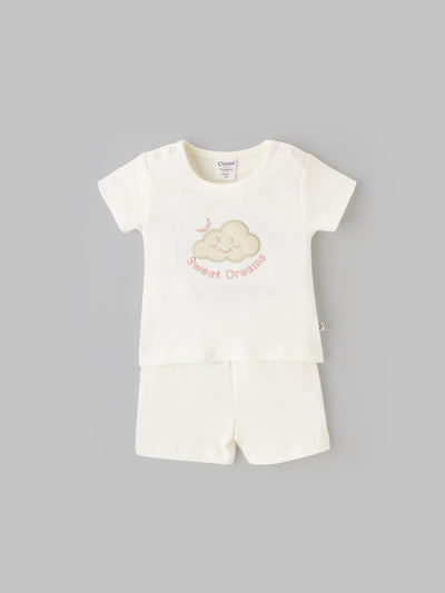 Popees Baby Co-Ord Set Half Sleeve Soft & Cozy Everyday Wear Top & Shorts(0–9 Months)for Babies