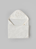 Popeesopees Soft Cotton Hooded Baby Towel with Embroidery for Newborns