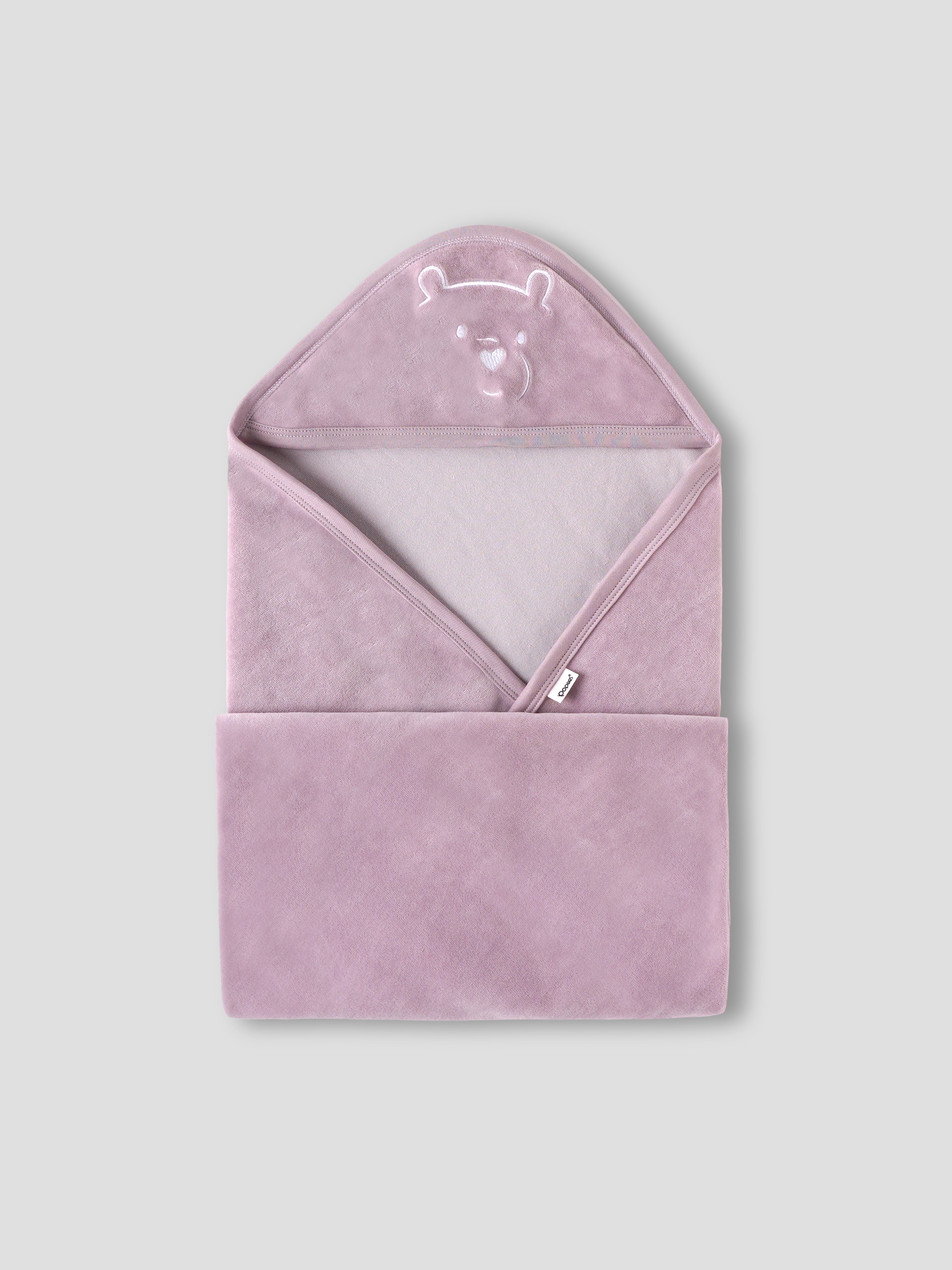 Popees Baby Hooded Bath Towel – Ultra-Absorbent Lavender Plush Newborn Wrap