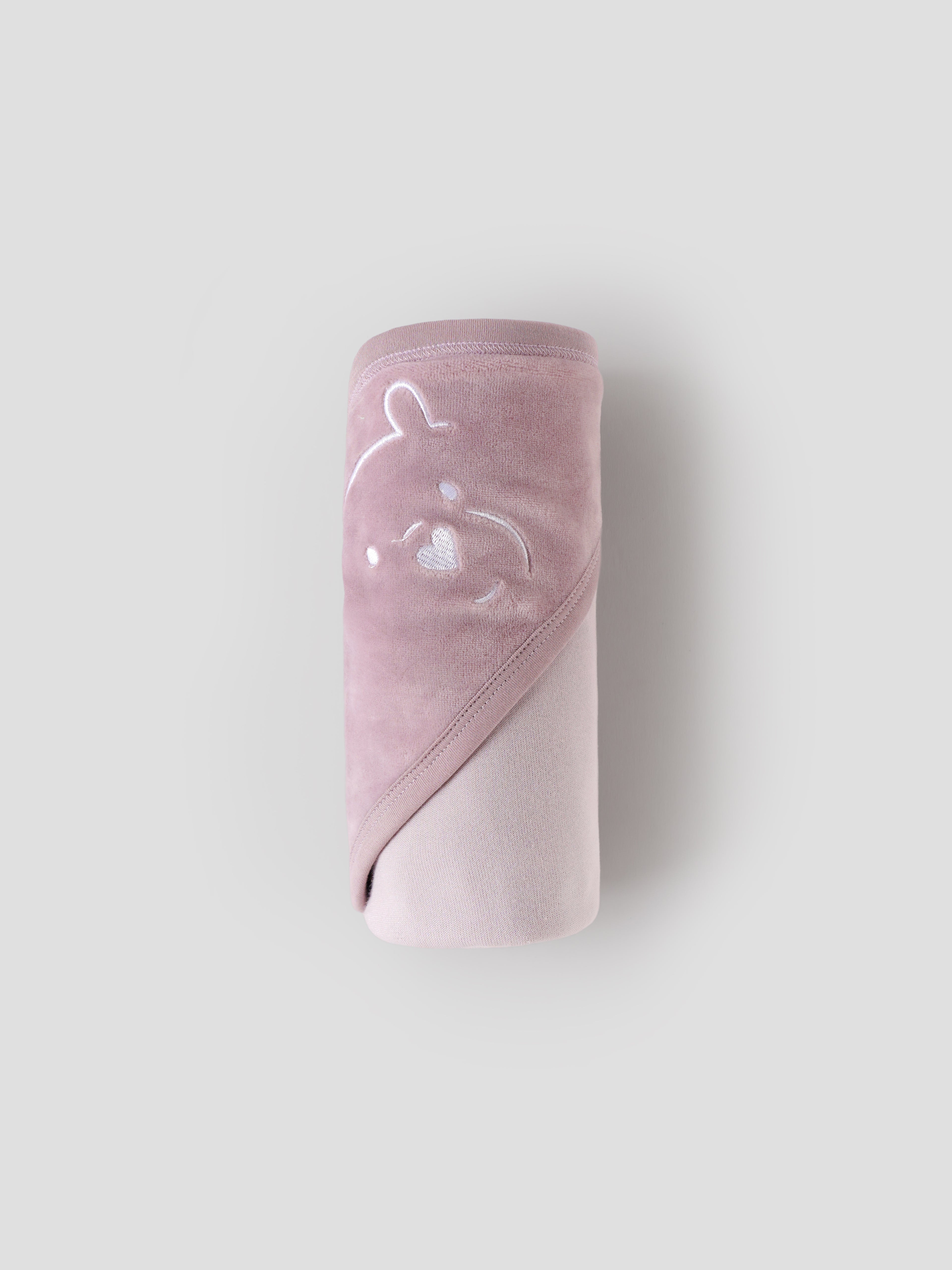 Popees Baby Hooded Bath Towel – Ultra-Absorbent Lavender Plush Newborn Wrap