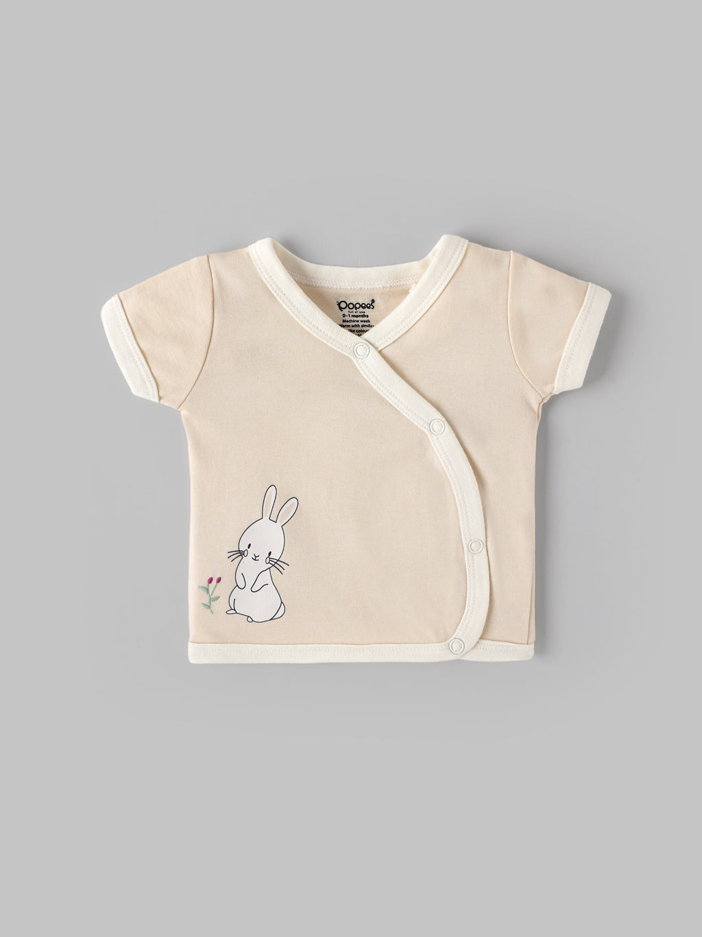Popees Infant Unisex Cotton Wrap Top| Beige| Tiny Baby, Newborn -9 Months