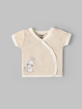 Popees Infant Unisex Cotton Wrap Top| Beige| Tiny Baby, Newborn -9 Months