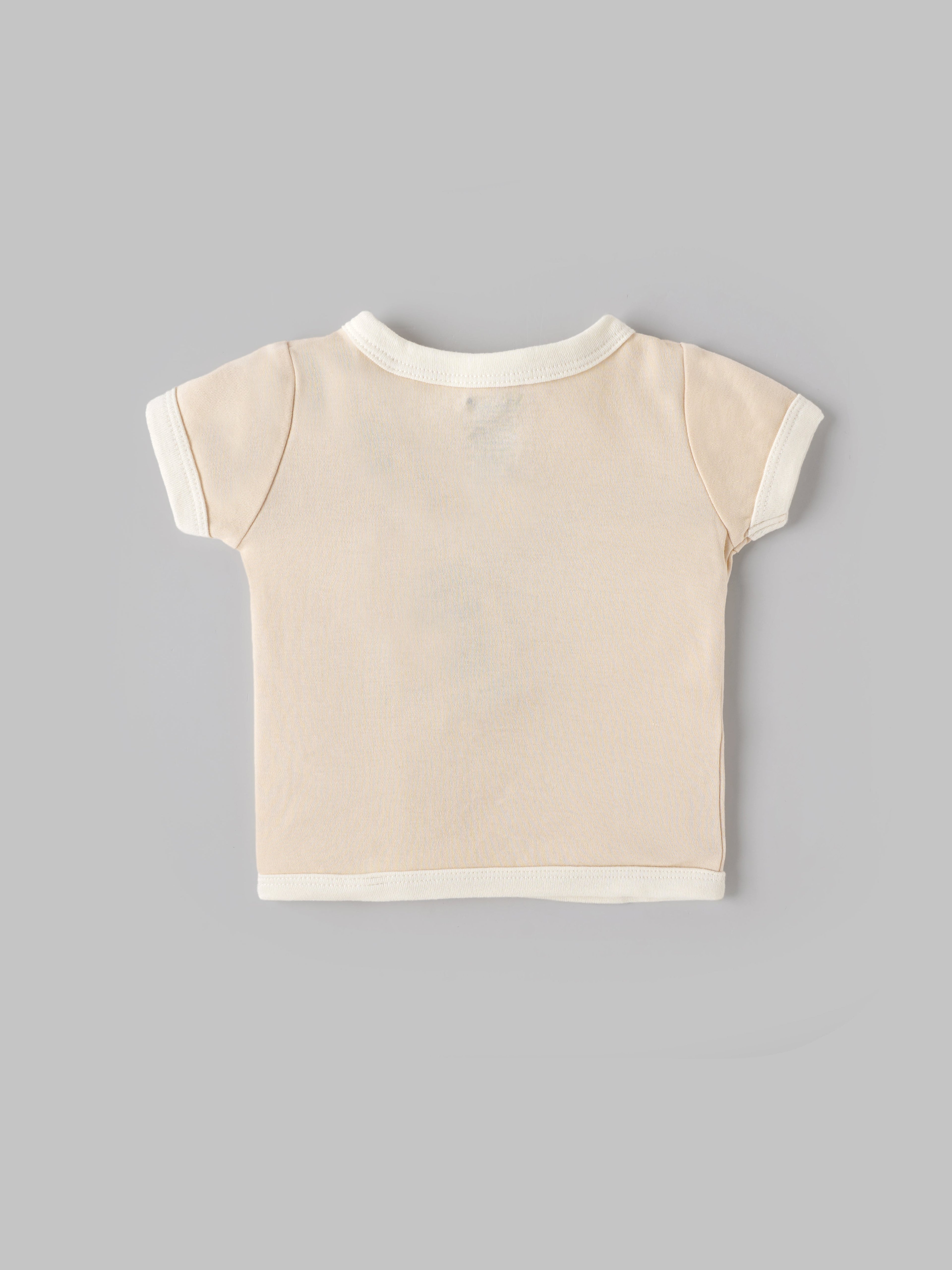 Popees Infant Unisex Cotton Wrap Top| Beige| Tiny Baby, Newborn -9 Months