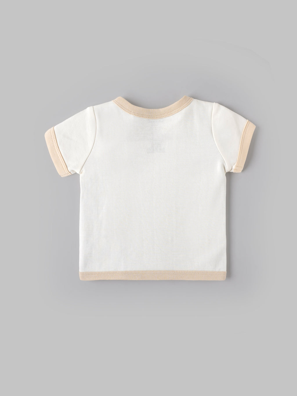 Popees Infant Unisex Short Sleeve Wrap Top| Off-White| Tiny Baby, 0-9 Months