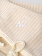 Popees Baby Unisex Striped Cotton Tie-Up Top | Soft Full Sleeve Newborn Wrap Top | Cream | 0–9 Months