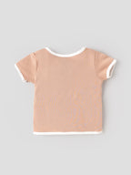 Popees Baby Unisex Peach Wrap Style Top with Cute Zebra Embroidery & Tie-Up Closure | 0-9 Months