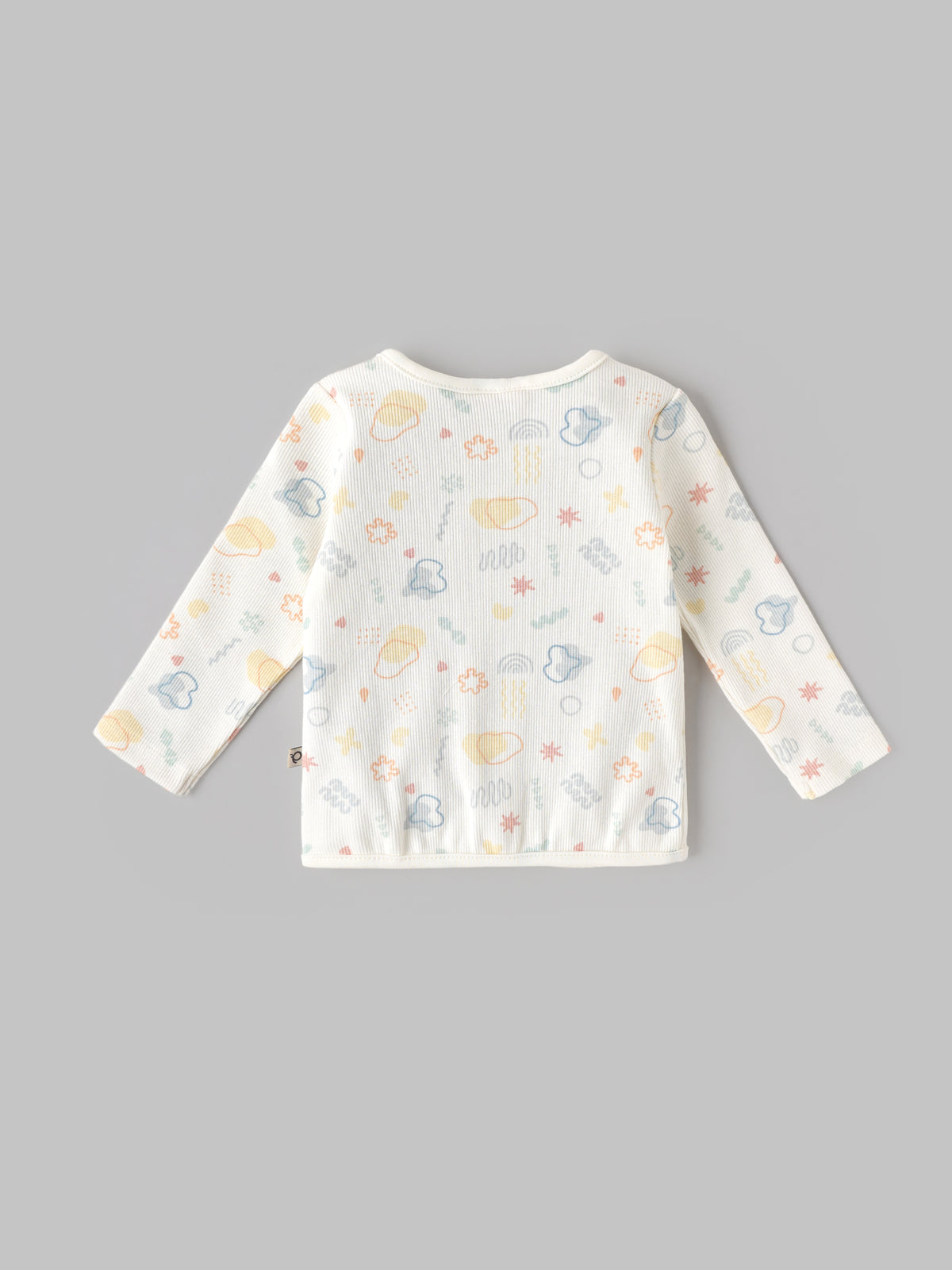 Popees Baby Unisex white Printed Half Sleeve Top | All over Print Top| NB-6 Months