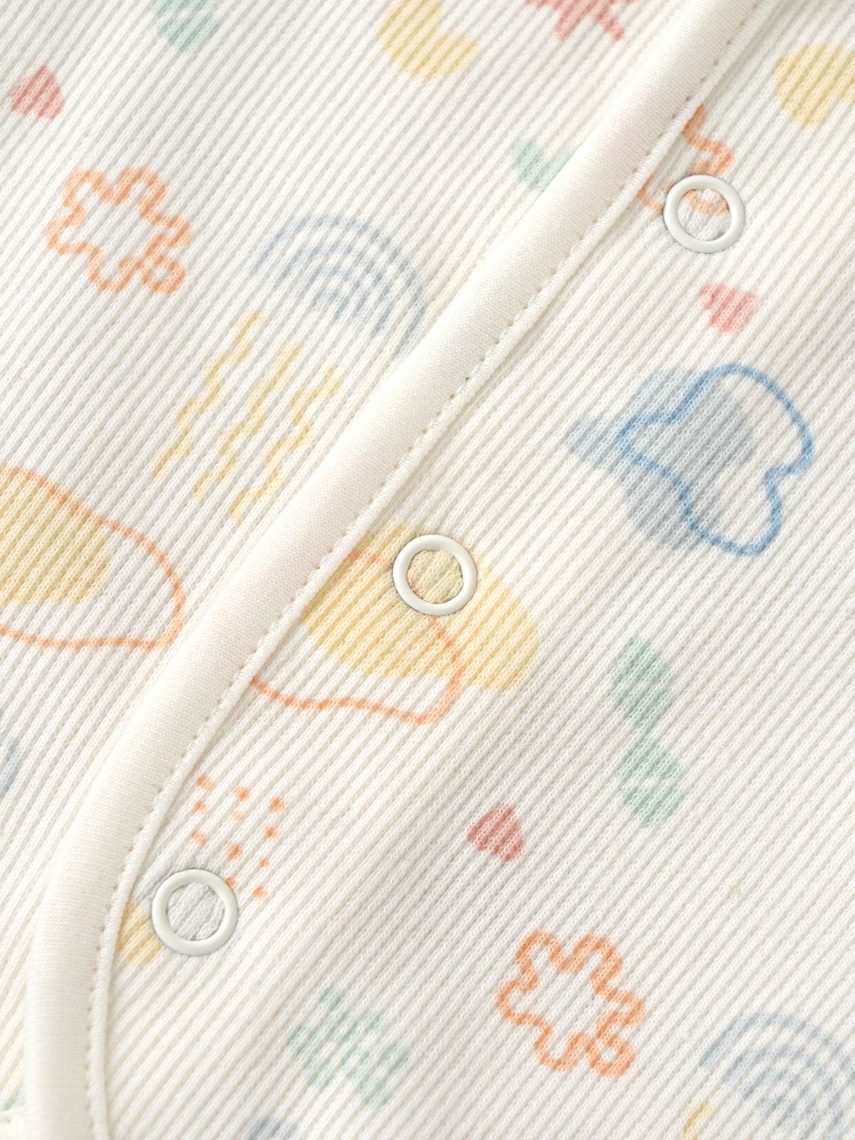 Popees Baby Unisex white Printed Half Sleeve Top | All over Print Top| NB-6 Months