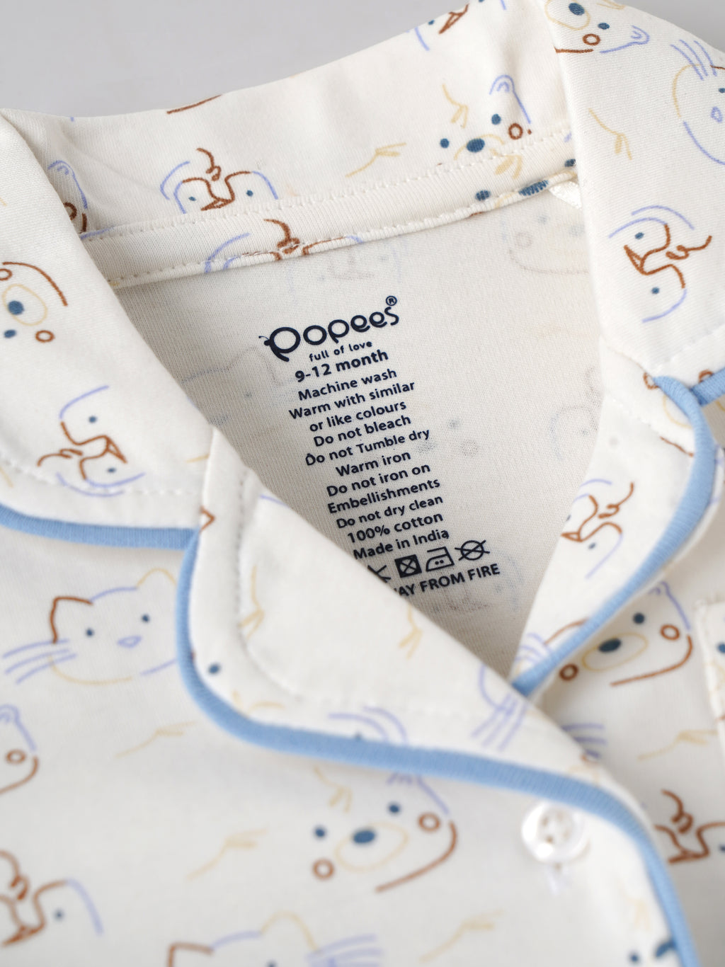 Popees Baby Boys Cotton Night Suit Set | Printed Half Sleeve Shirt & Full Length Pyjama Co-ord Set | 9 Months 4 Years
