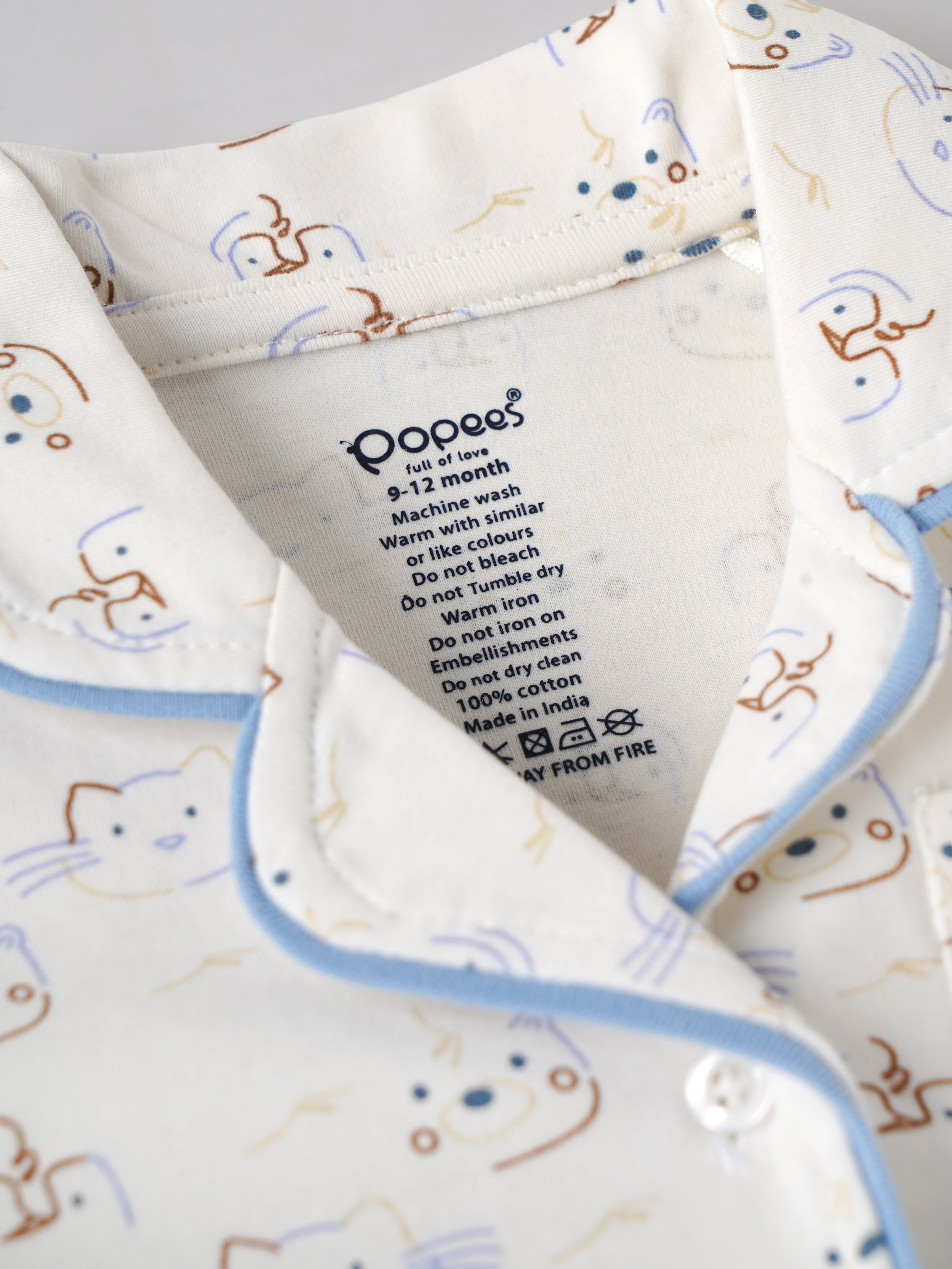 Popees Baby Boys Cotton Night Suit Set | Printed Half Sleeve Shirt & Full Length Pyjama Co-ord Set | 9 Months 4 Years