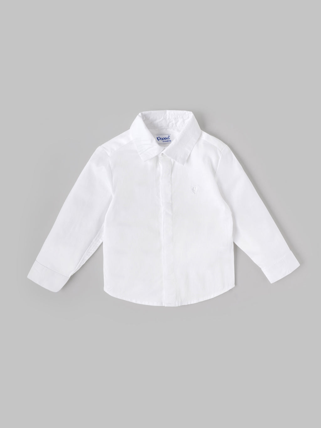 Popees Baby Boys White Full Sleeve Formal Shirt| 9 Months to 4 Years