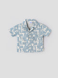 Popees Baby Boys Cotton Printed Shirt| Blue & White| 9 Months To 4 Years
