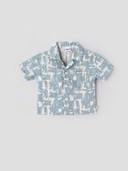 Popees Baby Boys Cotton Printed Shirt| Blue & White| 9 Months To 4 Years