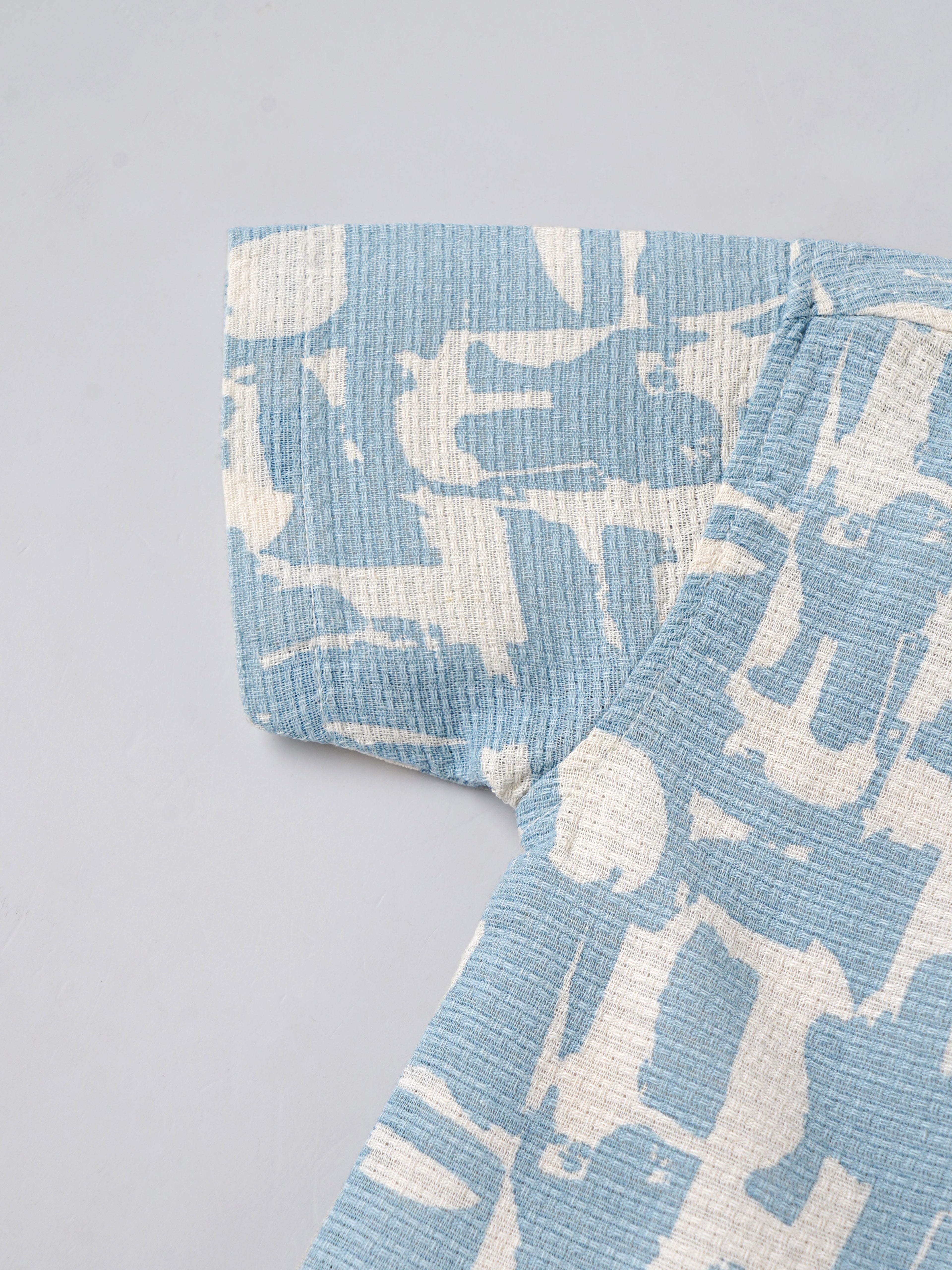 Popees Baby Boys Cotton Printed Shirt| Blue & White| 9 Months To 4 Years