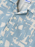 Popees Baby Boys Cotton Printed Shirt| Blue & White| 9 Months To 4 Years