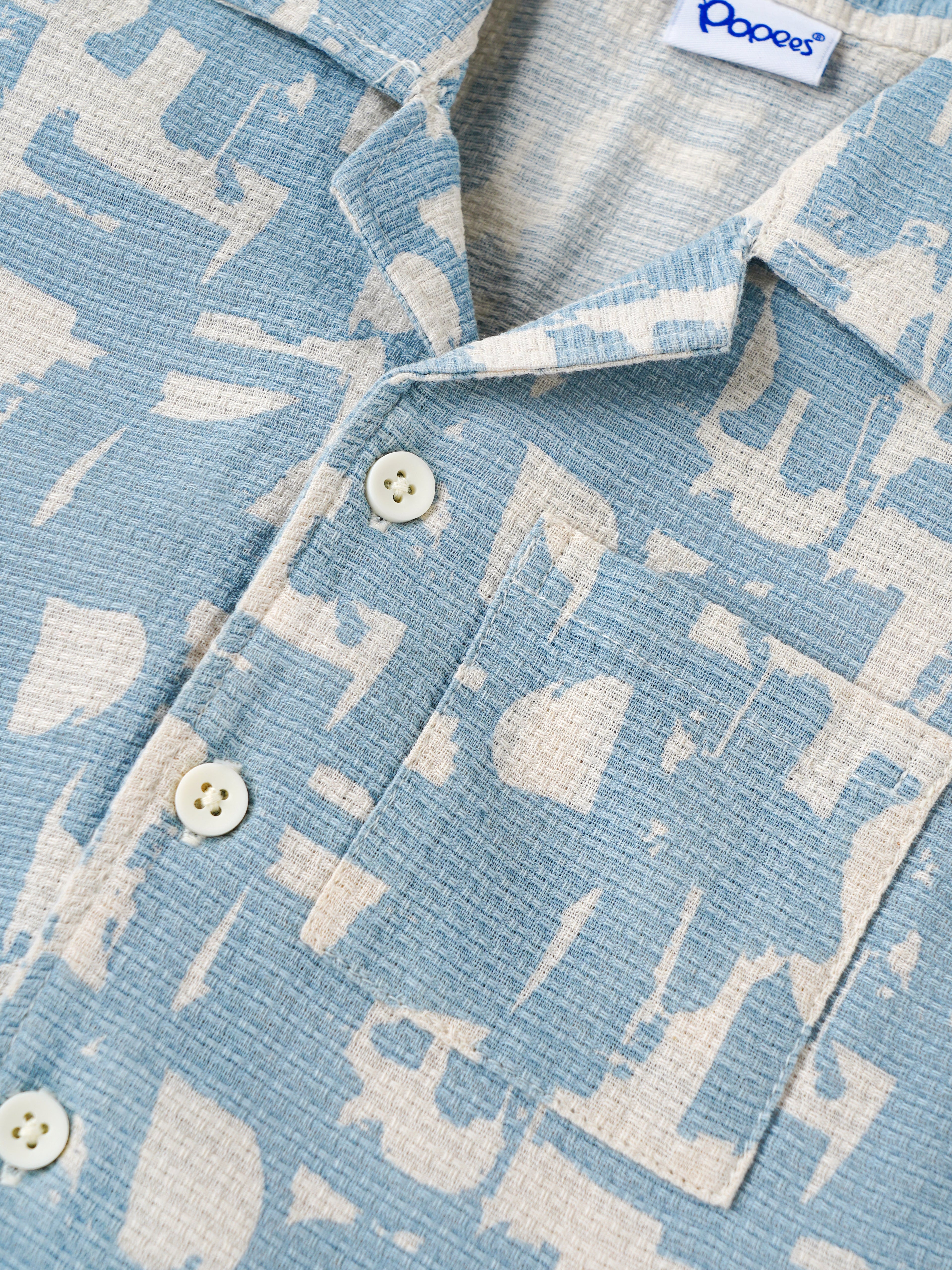 Popees Baby Boys Cotton Printed Shirt| Blue & White| 9 Months To 4 Years