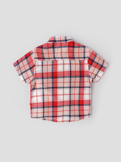 Popees Baby Boys Checked Cotton Shirt |Collared Button-Down, 9M to 4Y