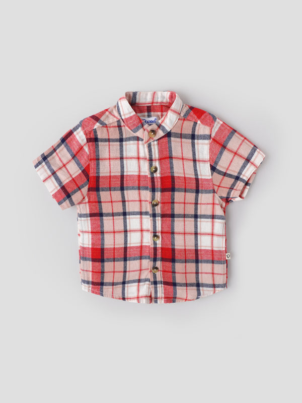 Popees Baby Boys Checked Cotton Shirt |Collared Button-Down, 9M to 4Y
