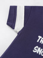 Popees Baby Boys Printed T-Shirt| Purple with Contrast Sleeve| 9 Months To 4 Years