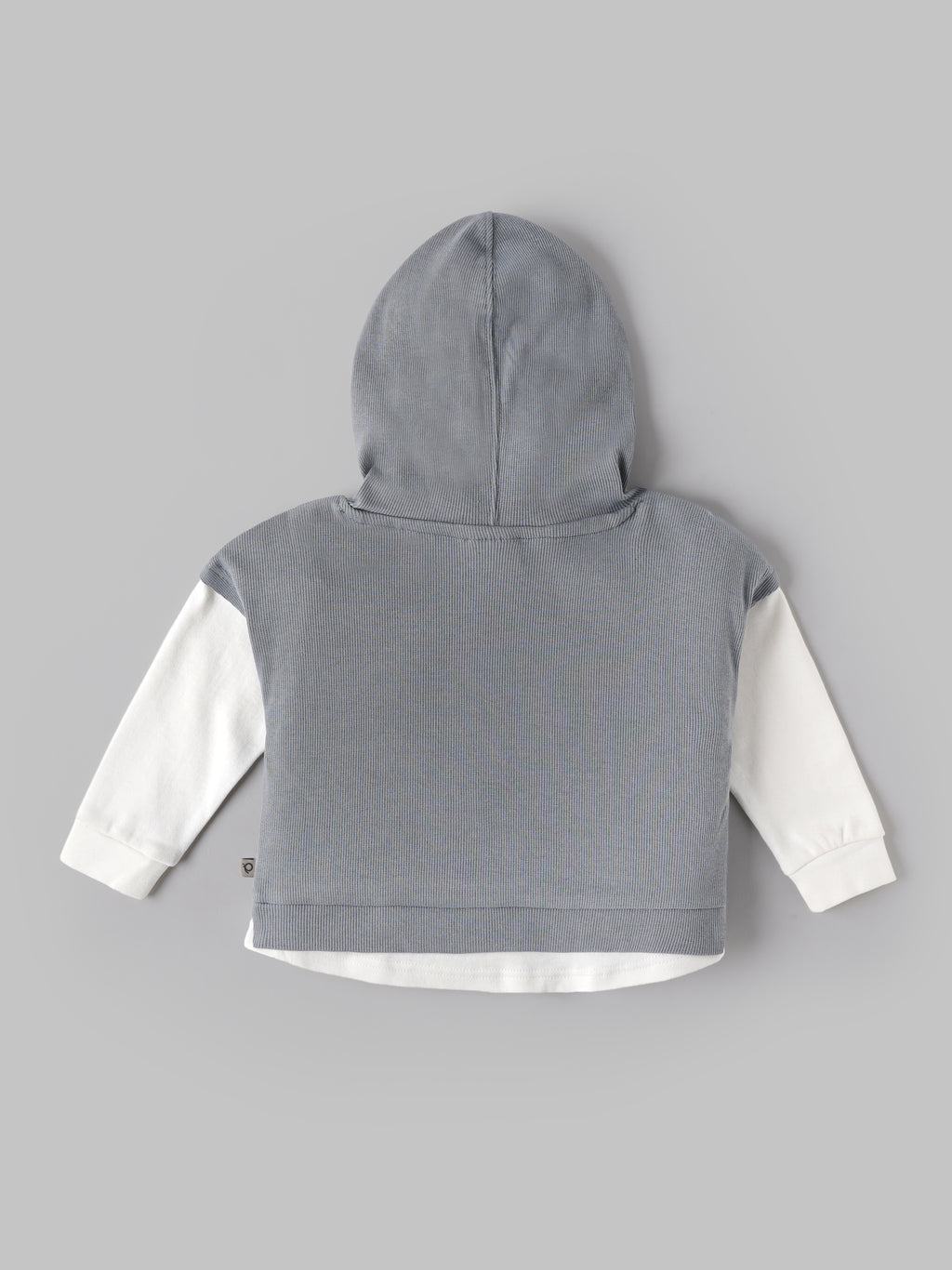 Popees Baby Boys Hooded Sweatshirt | Soft Full Sleeve Cotton Hoodie with Embroidery | Grey & White | 9 Months - 4 Years