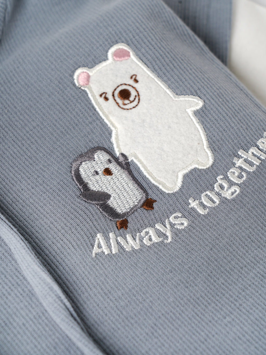 Popees Baby Boys Hooded Sweatshirt | Soft Full Sleeve Cotton Hoodie with Embroidery | Grey & White | 9 Months - 4 Years