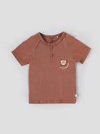 Popees Baby Boys Cotton Half Sleeve T-Shirt| Brown| 9 Months To 4 Years