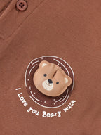 Popees Baby Boys Cotton Half Sleeve T-Shirt| Brown| 9 Months To 4 Years