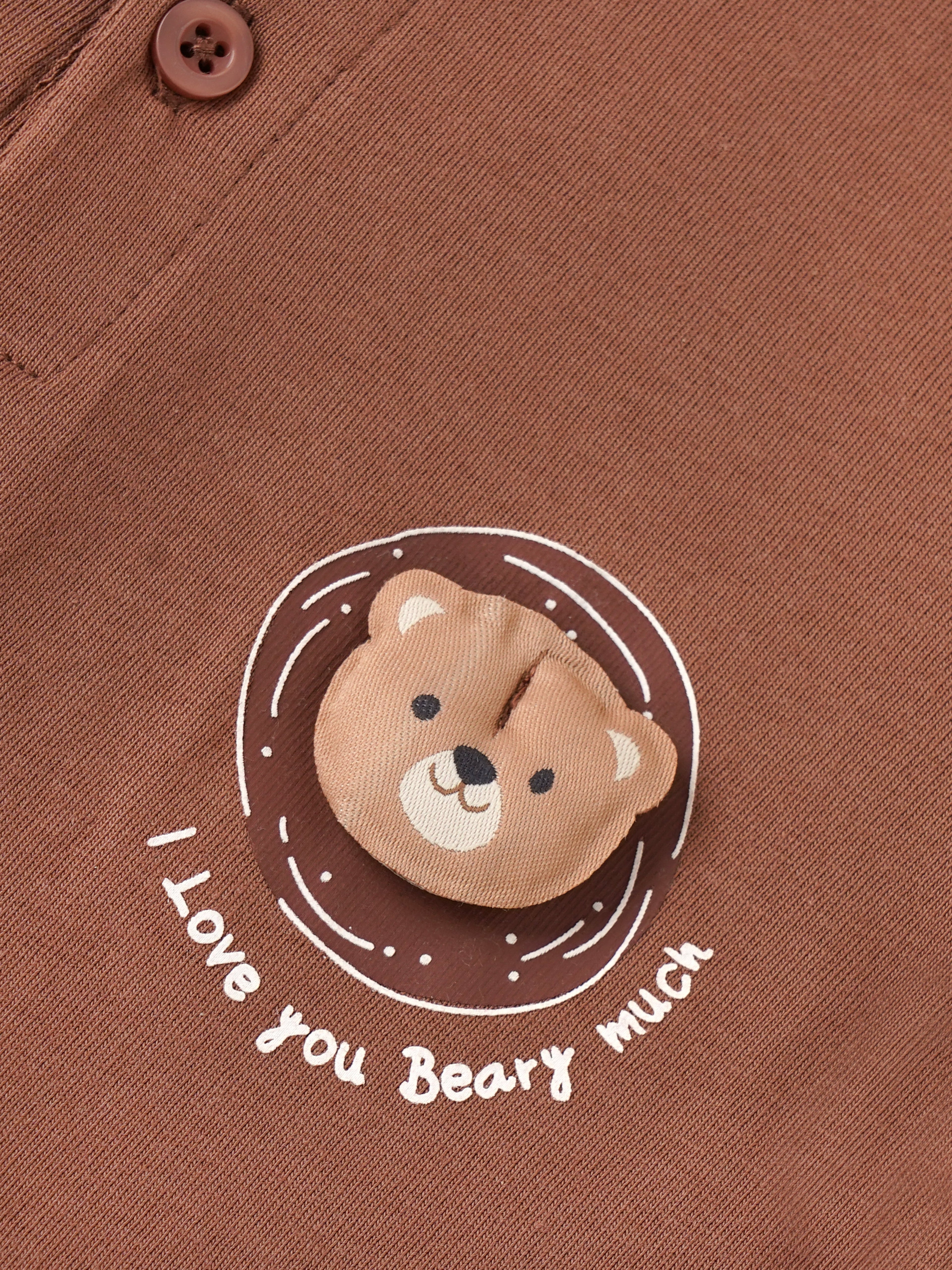 Popees Baby Boys Cotton Half Sleeve T-Shirt| Brown| 9 Months To 4 Years