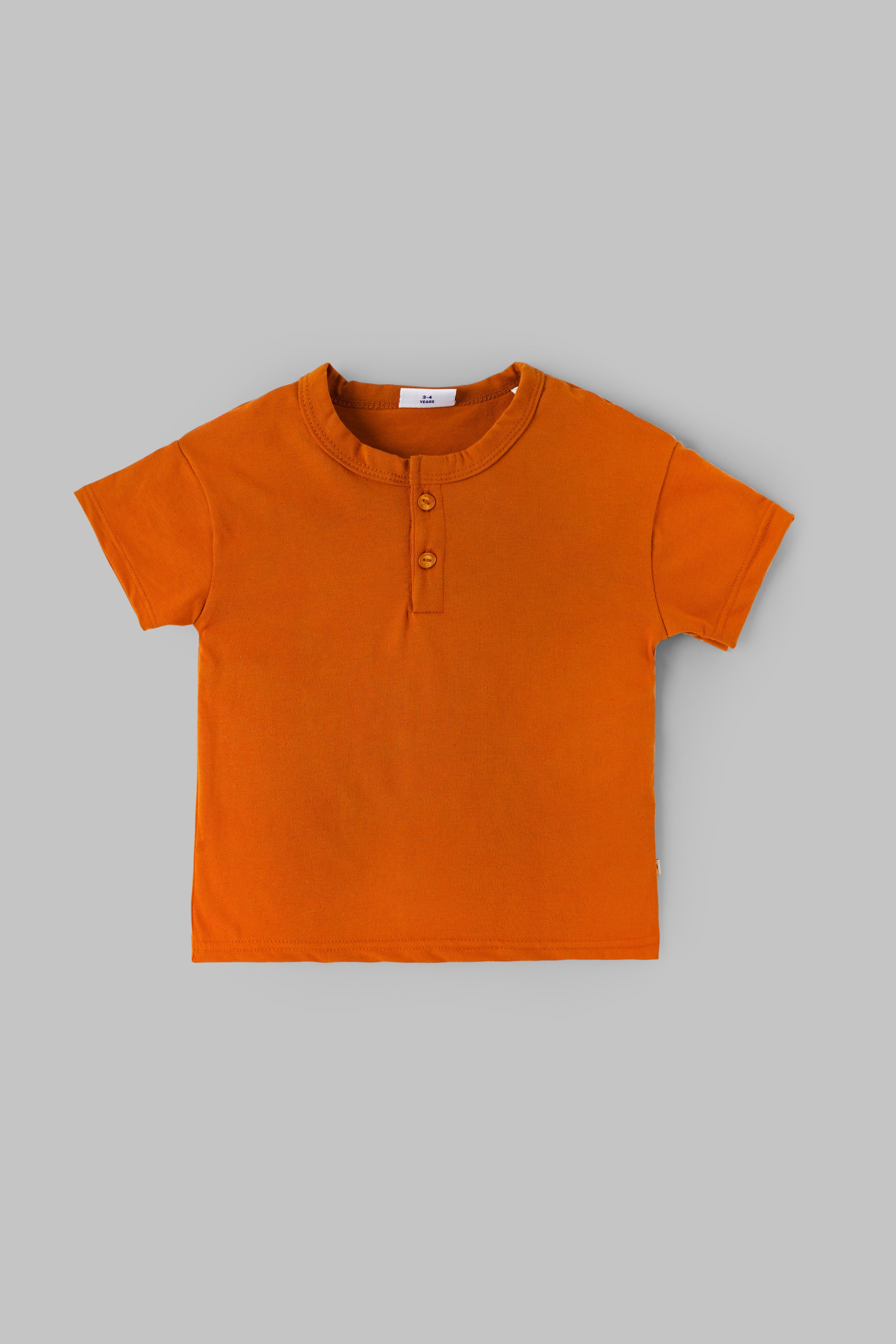 Popees Baby Boys Cotton Solid T-Shirt| Half Sleeve Round Neck Casual Top| 9M–4Y