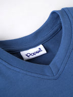Popees Baby Boys Cotton T-Shirt | Blue Elephant Embroidery V-Neck Tee | 9 Month - 4 Year