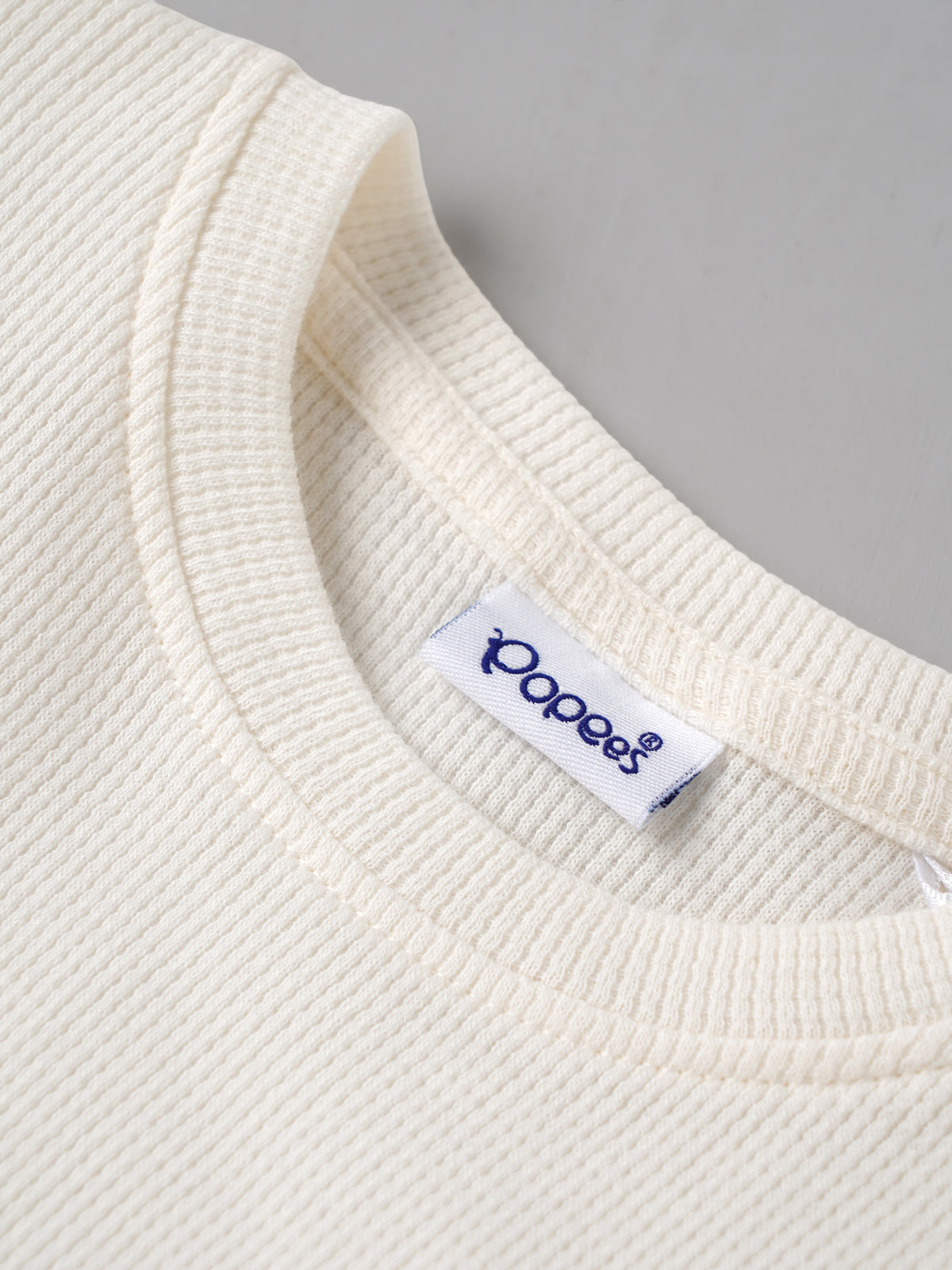 Popees Baby Boys Cream Textured Half Sleeve T-Shirt with Printed Pocket | Casual Wear| 9 Month - 4 Year