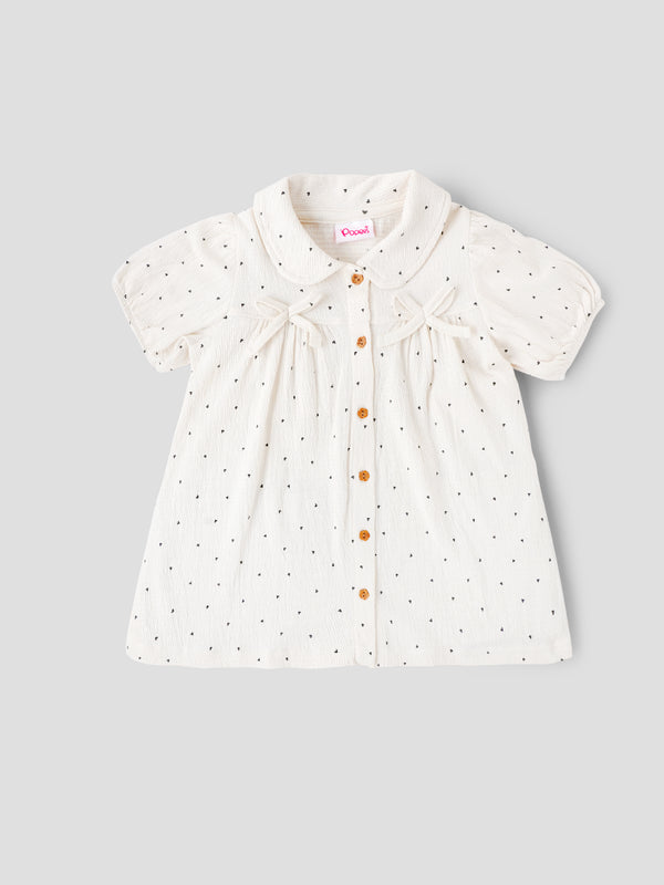 Popees Baby Girls Heart Print Cotton Dress| 9 Months to 4 Years
