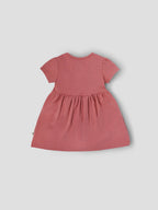 Popees Baby Girls Short Sleeve Cotton Dress| Pink| 9 Months To 4 Years