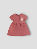 Popees Baby Girls Short Sleeve Cotton Dress| Pink| 9 Months To 4 Years