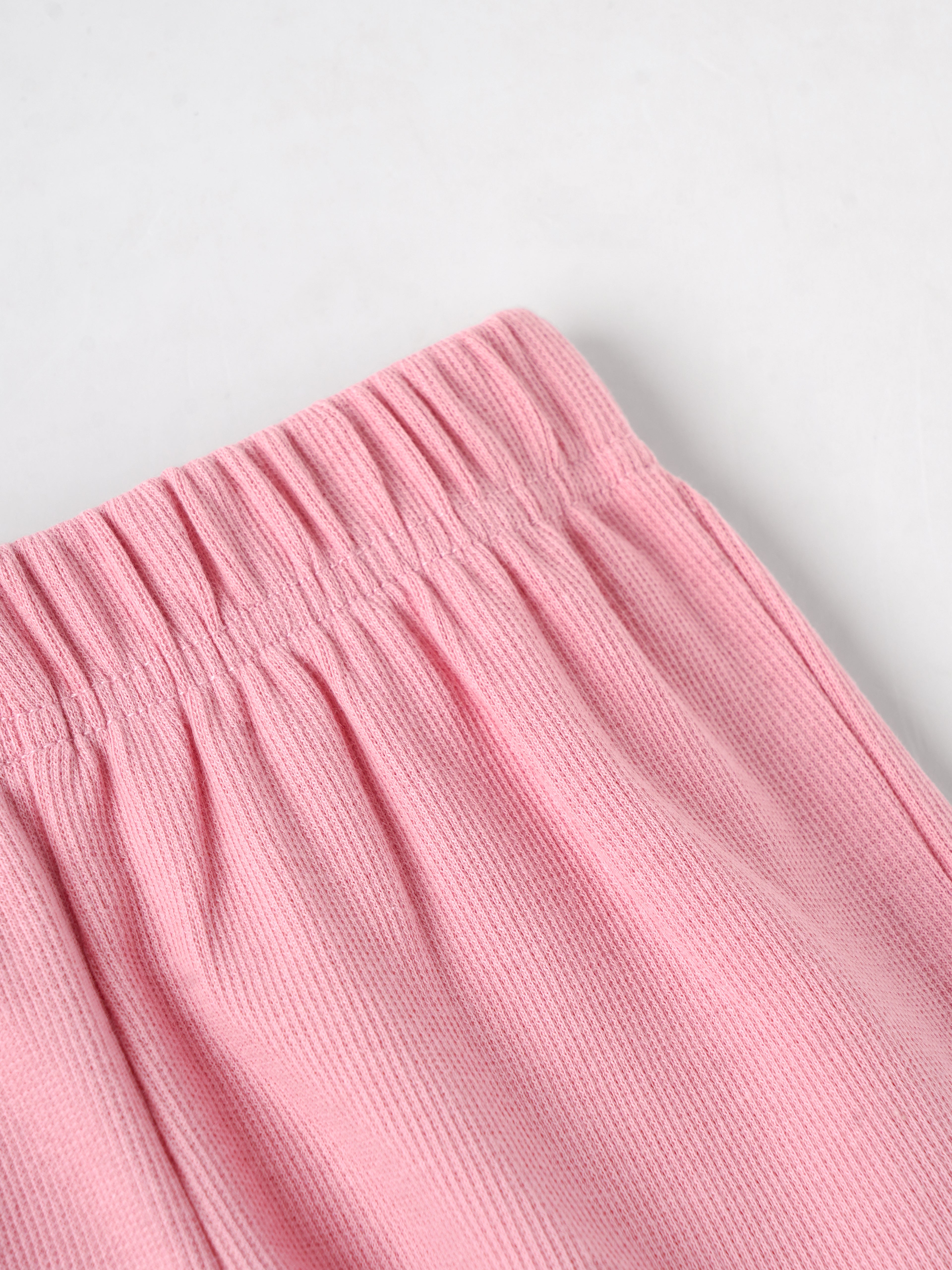 Popees Baby Girls Textured Cotton Shorts| Pink| 9 Months To 4 Years