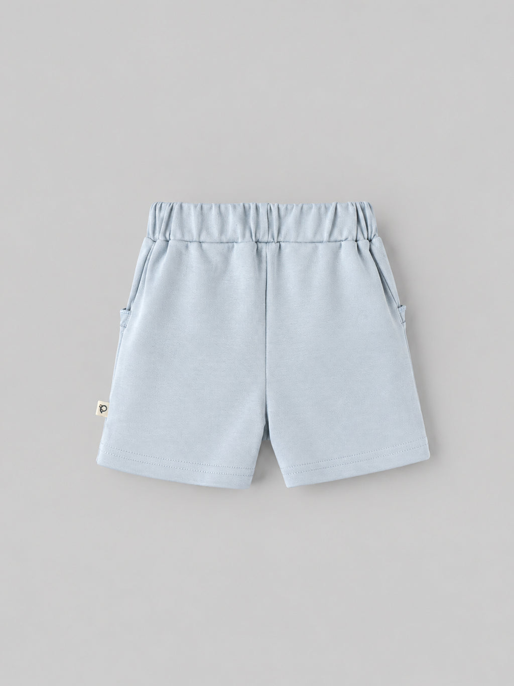 Popees Baby Girls Light Blue Shorts with Ruffle Pocket Details | Elastic Waist Casual Shorts |9 Months to 4 Years