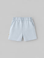 Popees Baby Girls Light Blue Shorts with Ruffle Pocket Details | Elastic Waist Casual Shorts |9 Months to 4 Years