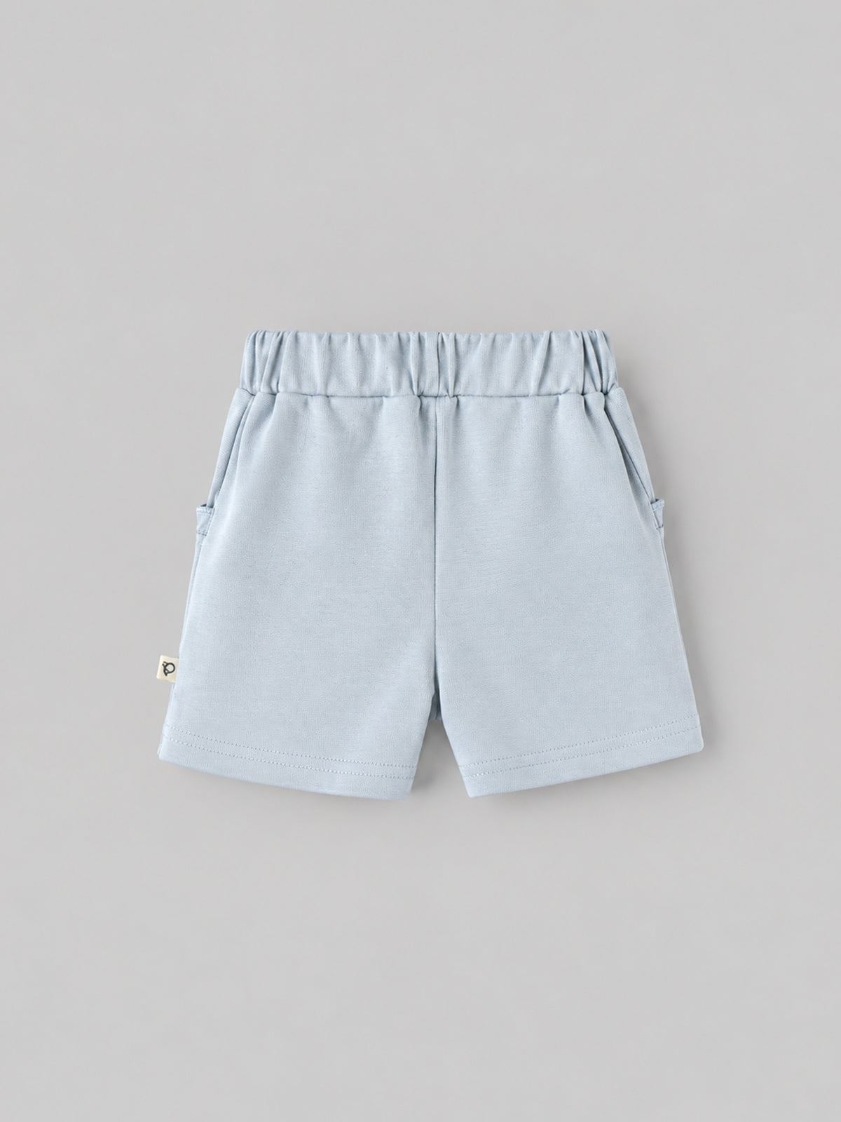 Popees Baby Girls Light Blue Shorts with Ruffle Pocket Details | Elastic Waist Casual Shorts |9 Months to 4 Years