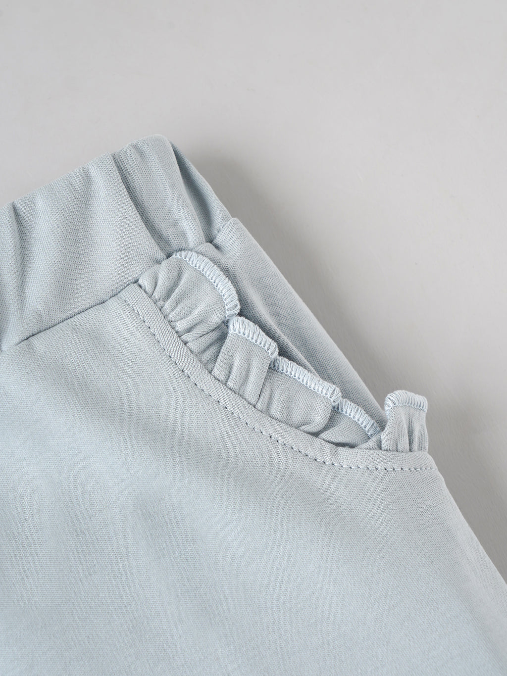 Popees Baby Girls Light Blue Shorts with Ruffle Pocket Details | Elastic Waist Casual Shorts |9 Months to 4 Years