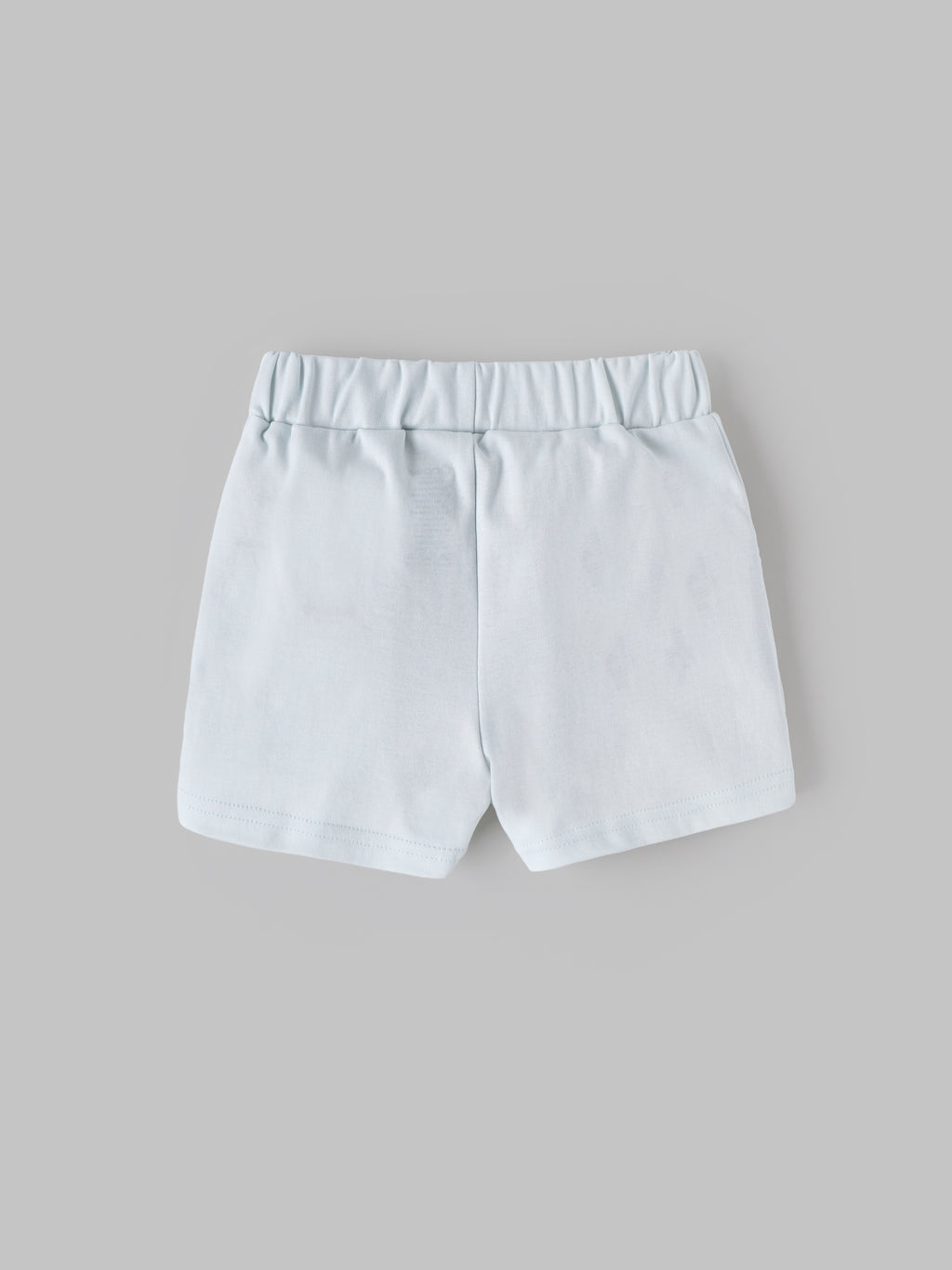 Popees Baby Girls Cotton Shorts | Soft Elastic Waist Casual Shorts with Ruffle Pocket Detail | Light Blue |9 Months to 4 Years