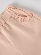 Popees Baby Girls Solid Cotton Shorts with Ruffle Pockets |9 Months to 4 Years