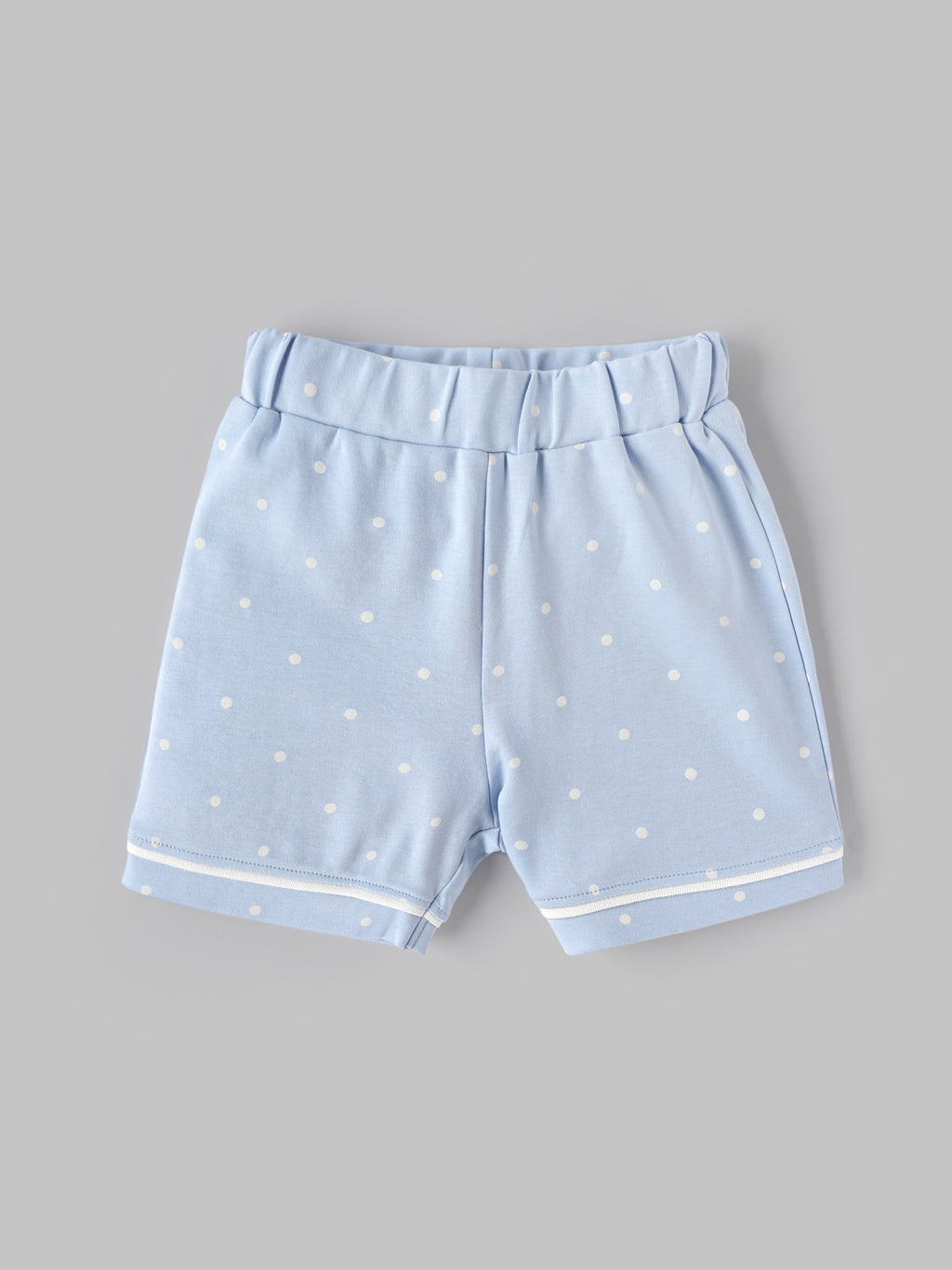 Popees Baby Girls Polka Dot Cotton Night Suit Set | Blue Half Sleeve Button-Down Top & Shorts Co-Ord Sleepwear | 9 Months–4 Years