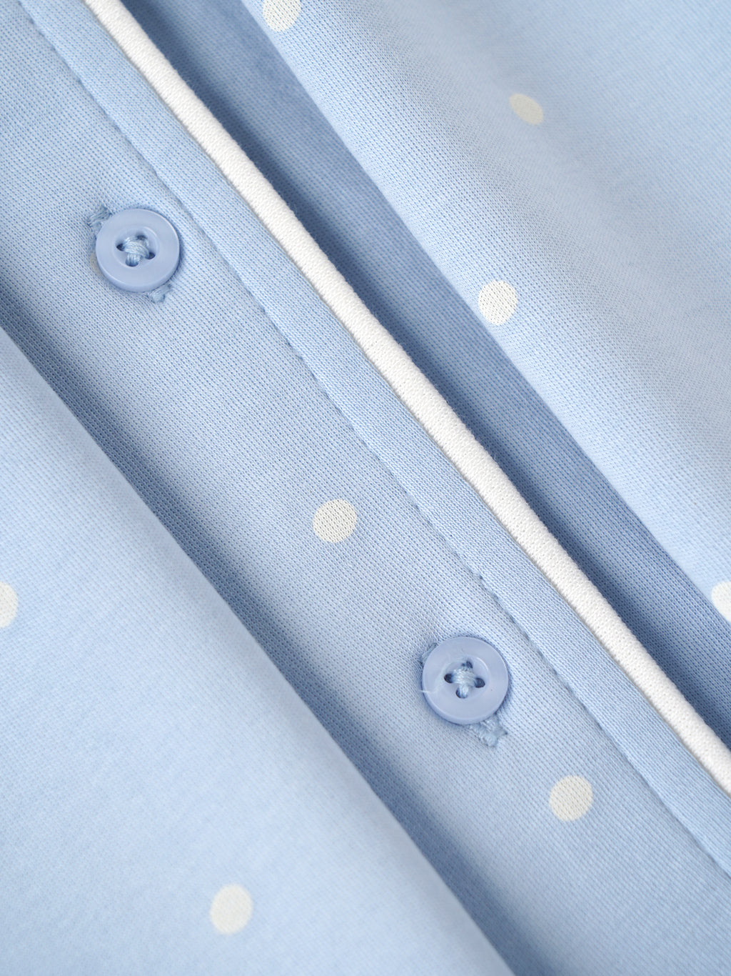 Popees Baby Girls Polka Dot Cotton Night Suit Set | Blue Half Sleeve Button-Down Top & Shorts Co-Ord Sleepwear | 9 Months–4 Years