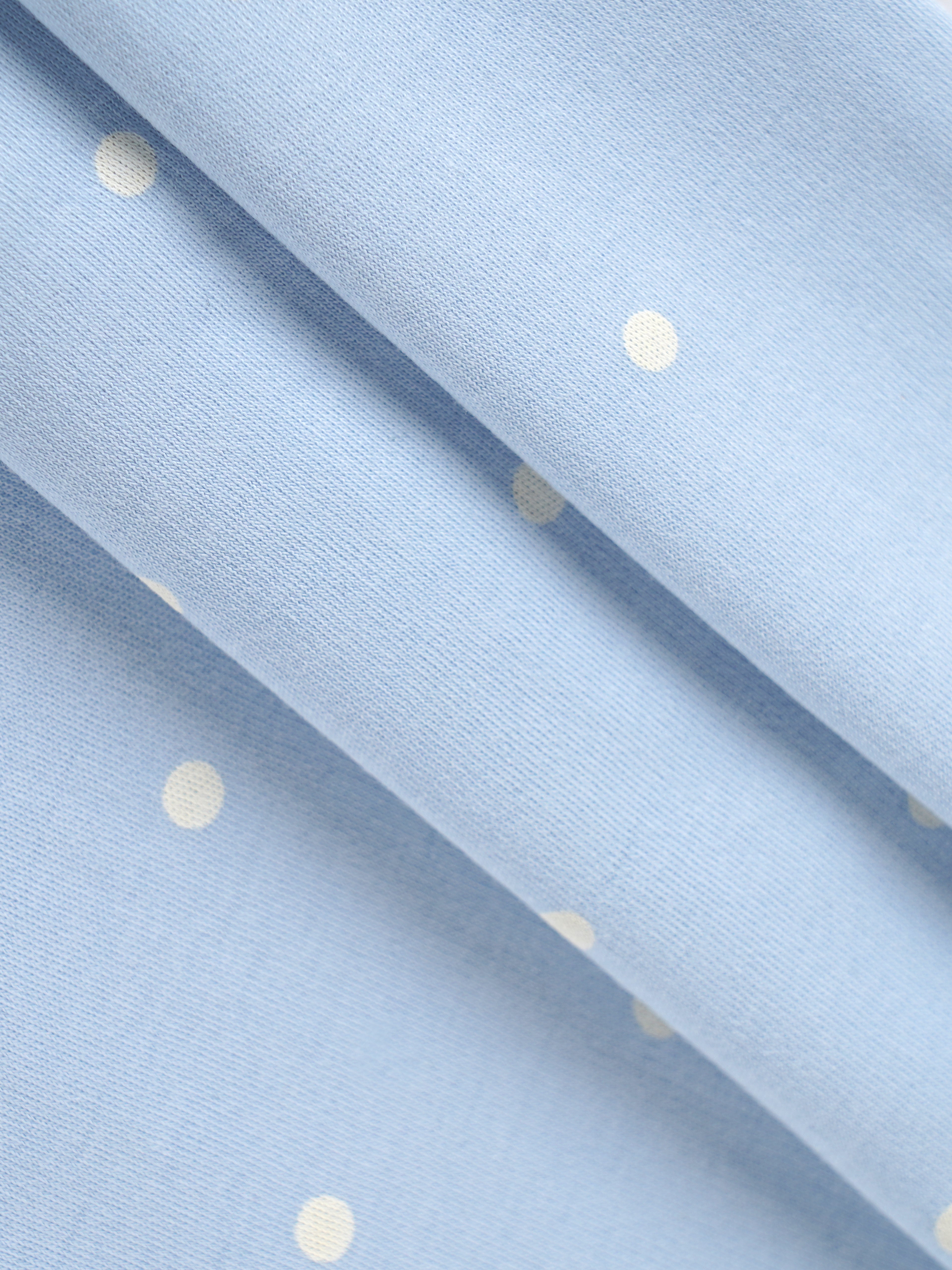 Popees Baby Girls Polka Dot Cotton Night Suit Set | Blue Half Sleeve Button-Down Top & Shorts Co-Ord Sleepwear | 9 Months–4 Years
