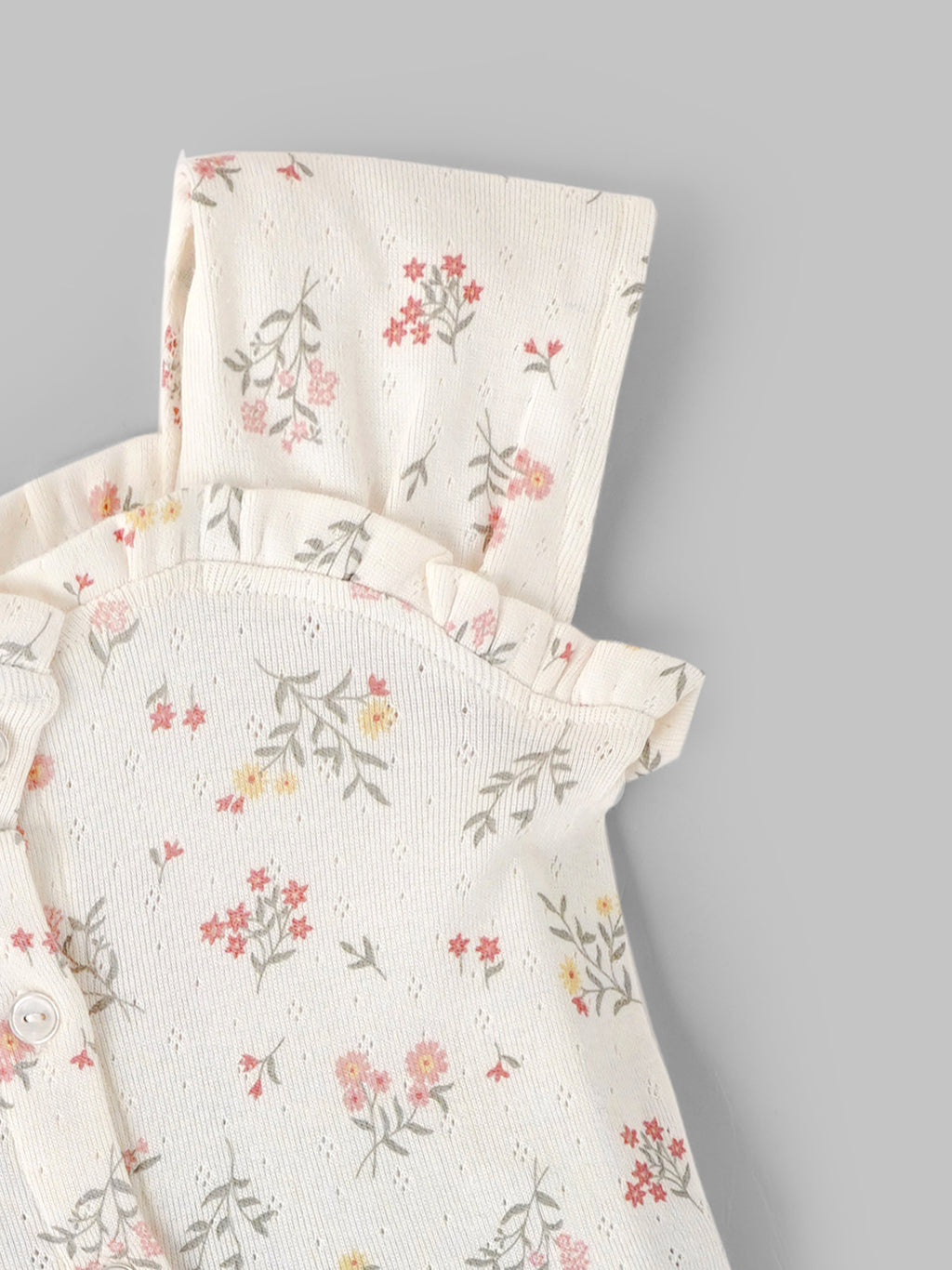 Popees Baby Girls Floral Top & Ribbed Pant Set| Sage Green| 9 Months to 4 Years