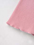 Popees Baby Girls Textured Cotton Polo Top| Pink| 9 Months To 4 Years